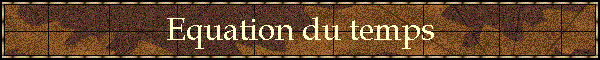 Equation du temps