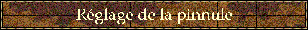 Rglage de la pinnule