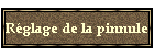 Rglage de la pinnule